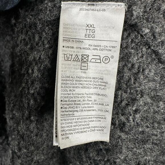 Banana Republic Womens XXL Phoebe Oversized Wool Cotton Grandpa Cardigan Gray - Picture 9 of 10